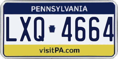 PA license plate LXQ4664