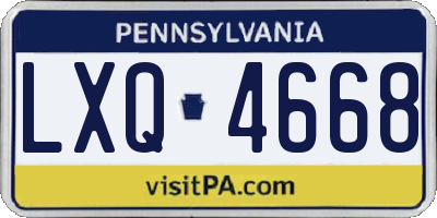PA license plate LXQ4668
