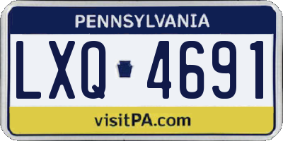 PA license plate LXQ4691