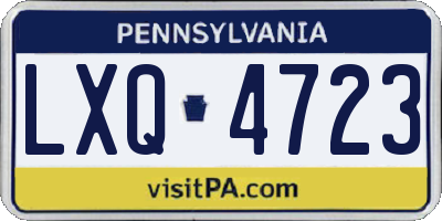 PA license plate LXQ4723