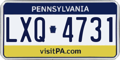 PA license plate LXQ4731