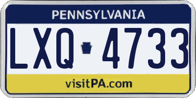 PA license plate LXQ4733