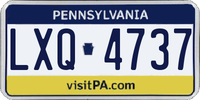 PA license plate LXQ4737