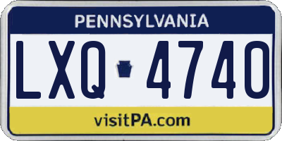 PA license plate LXQ4740