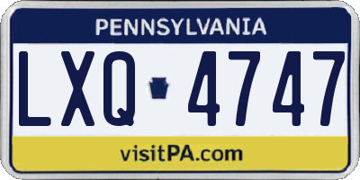 PA license plate LXQ4747