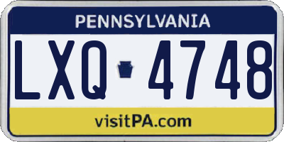 PA license plate LXQ4748