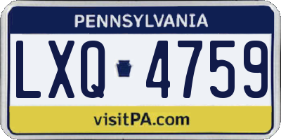 PA license plate LXQ4759