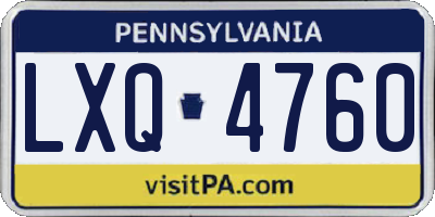 PA license plate LXQ4760