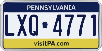 PA license plate LXQ4771