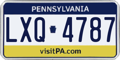 PA license plate LXQ4787