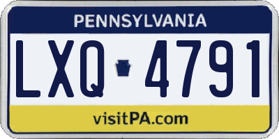 PA license plate LXQ4791