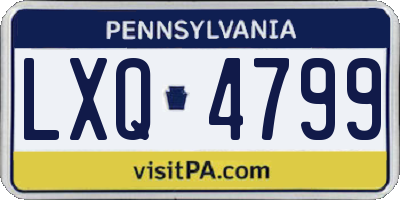 PA license plate LXQ4799