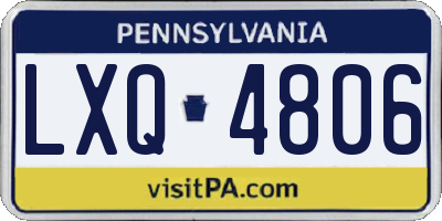 PA license plate LXQ4806