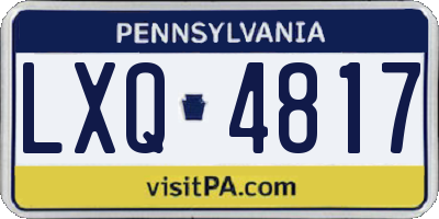 PA license plate LXQ4817