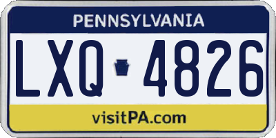 PA license plate LXQ4826