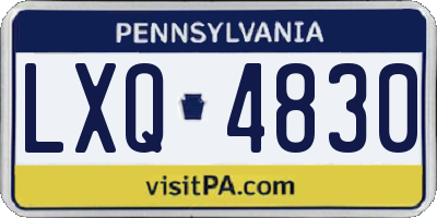 PA license plate LXQ4830