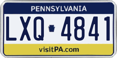 PA license plate LXQ4841