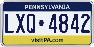 PA license plate LXQ4842