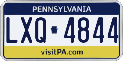PA license plate LXQ4844