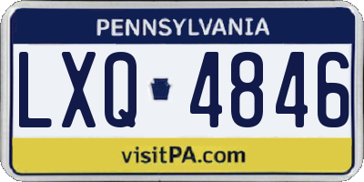 PA license plate LXQ4846
