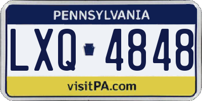 PA license plate LXQ4848