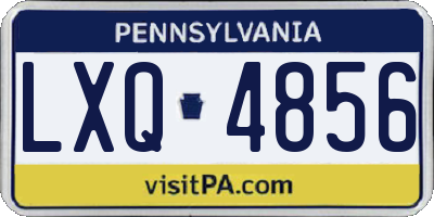 PA license plate LXQ4856
