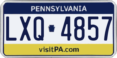 PA license plate LXQ4857