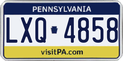 PA license plate LXQ4858