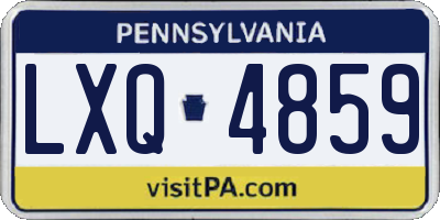PA license plate LXQ4859