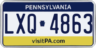 PA license plate LXQ4863