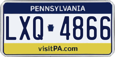 PA license plate LXQ4866