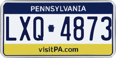 PA license plate LXQ4873