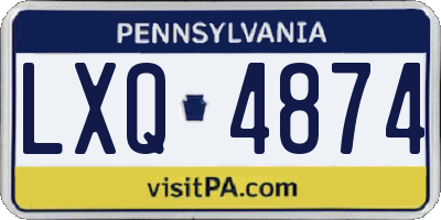 PA license plate LXQ4874