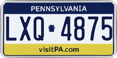 PA license plate LXQ4875