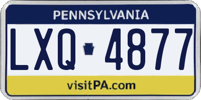 PA license plate LXQ4877