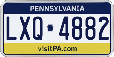 PA license plate LXQ4882