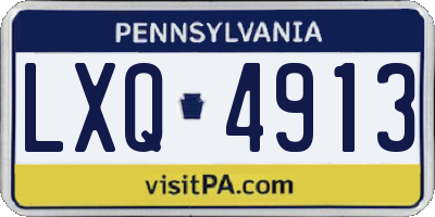 PA license plate LXQ4913