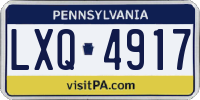 PA license plate LXQ4917