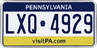 PA license plate LXQ4929