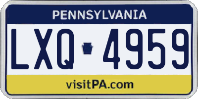 PA license plate LXQ4959