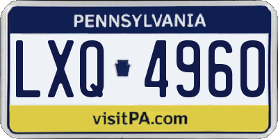 PA license plate LXQ4960