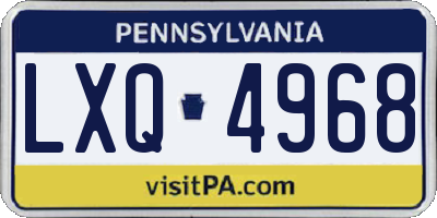 PA license plate LXQ4968