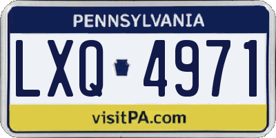 PA license plate LXQ4971