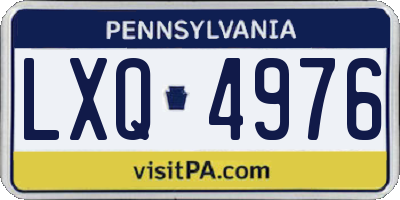 PA license plate LXQ4976
