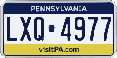 PA license plate LXQ4977