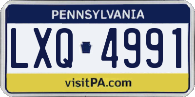 PA license plate LXQ4991