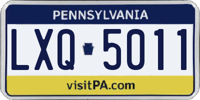 PA license plate LXQ5011