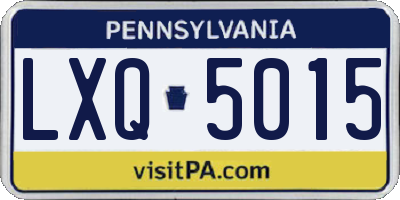PA license plate LXQ5015