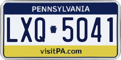 PA license plate LXQ5041