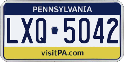 PA license plate LXQ5042